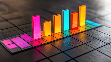 Poster - Colorful Transparent Bars Representing Data Visualization Trends