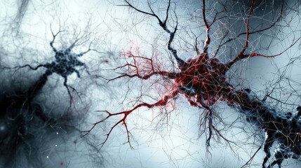 Aufkleber - Neural networks and connections abstract art digital illustration scientific environment close-up view conceptual exploration