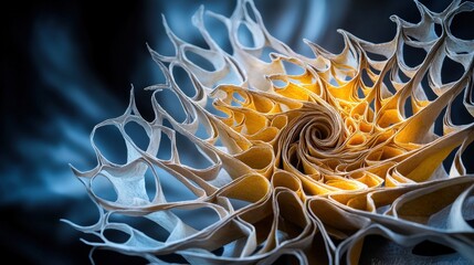 Poster - Intricate paper folds creating abstract shapes studio art photography abstract environment close-up creativity explored