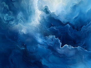 Poster - Dynamic blue abstract art digital creation modern aesthetic artistic expression visual harmony contemporary design