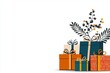 © Sanchai - A flat design of a stack of colorful gift boxes with clean lines on a white background
