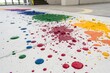 © Hugnaka - Splattered colors on a clean surface, white background, modern art