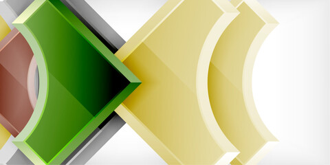 Poster - Geometric design abstract background - circles and triangles