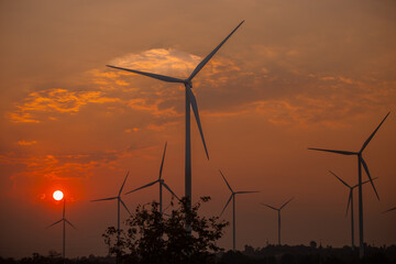 wind farm power renewable turbine windmill. electricity sustainable energy green environment landsca