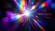 © designhunt - Blurred rainbow refraction overlay effect. Light lens prism effect on black background. Holographic reflection, crystal flare leak shadow overlay. Colorful rainbow disco ball light leaks texture