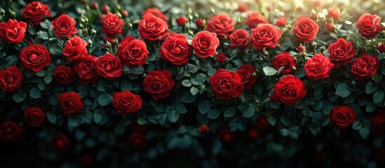 Sticker - Elegant red rose backdrop for Valentine's Day celebrations perfect for weddings and romantic events with ample copy space for text.