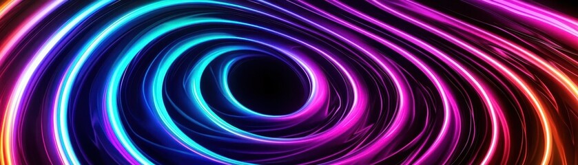 Poster - A vibrant, swirling pattern of neon colors creates a mesmerizing, hypnotic effect, drawing the viewer into a dynamic, abstract world.