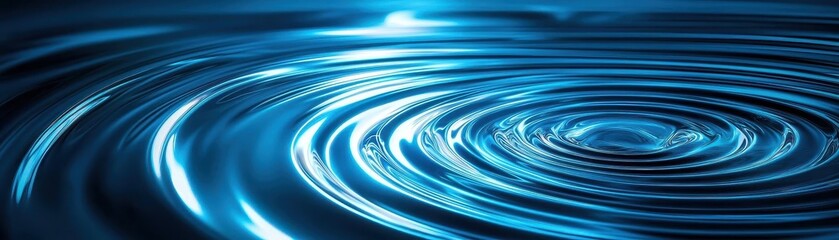 Poster - A serene image showcasing rippling water patterns in vibrant blue tones, evoking tranquility and fluidity.