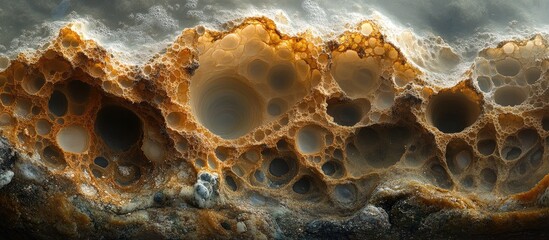 Poster - Intricate natural formations resembling sand patterns on a beach showcasing textures and colors of geological formations.