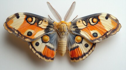 Wall Mural - marumba quercus moth detailed view on a clean white backdrop showcasing vibrant colors and unique pa