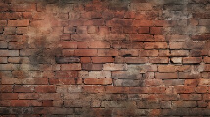 Poster - Vintage brick wall texture background with weathered and rustic appearance for design and decoration projects.