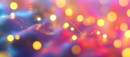 Poster - colorful bokeh of glowing christmas lights on a soft textured backdrop for festive and holiday theme