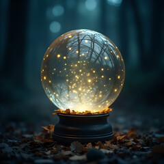 Wall Mural - magic ball on a dark background