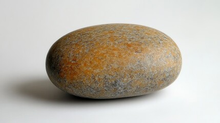 Poster - Textured stone pebble isolated on white background showcasing natural colors and smooth surface perfect for design and artistic projects