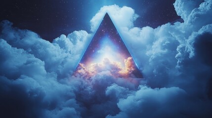 Poster - Illuminating geometric light frame with liquid mercury smoke in a celestial atmosphere for artistic exploration