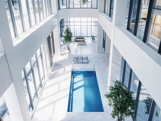 Poster - Elevating urban living monochrome interiors with bold accents in highrises