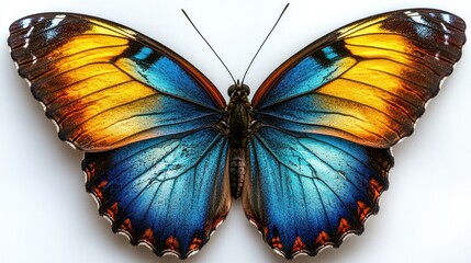 Wall Mural - vibrant multicolored butterfly isolated on a white background perfect for design and creative projec