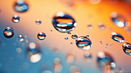 Poster - Colorful macro reflection of water droplets creating an abstract background with vibrant hues and intricate patterns of light.