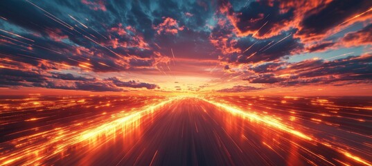 Wall Mural - dusk sunset light. generative ai technology.