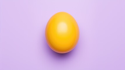 Poster - Vibrant yellow egg yolk centered on soft purple background elegant top view shot for culinary or artistic presentations