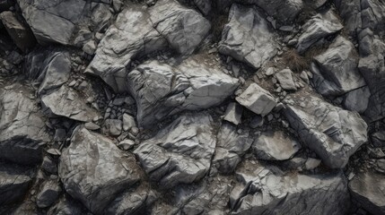Aufkleber - Close up view of rugged gray stone textures intermixed with mud under natural light showcasing geological features and natural landscape.