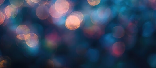 Leinwandbilder - Softly blurred Christmas lights background creating a festive atmosphere with an unfocused fir tree as the focal point.