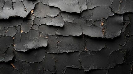 Aufkleber - Textured black torn paper collage close-up showcasing worn paper and cardboard layers for vintage wallpaper and material design backgrounds