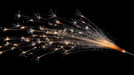 Poster - Vibrant sparkling fireworks display illuminating the dark night sky in a stunning visual celebration of light and color