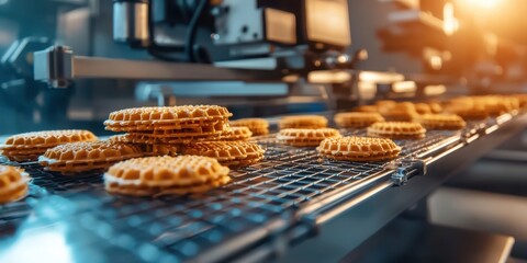 Poster - Enhancing production efficiency wafer cookie machinery operations manufacturing facility industrial insights crisp quality focus for optimal output