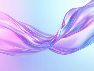 Poster - A smooth, flowing abstraction in shades of pink and blue, blending harmoniously to create a serene, ethereal visual effect.