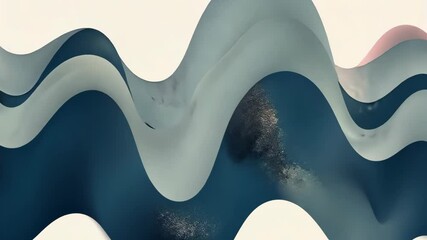 Wall Mural - silky smooth abstract blue wave background with flowing curves and soft texture