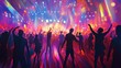 © Darya - Colorful lights illuminate the crowd as people dance energetically, surrounded by friends and music, creating a lively atmosphere during the summer festival night