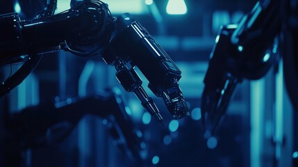 Poster - Advanced Robotic Arms in High-Tech Factory Environment
