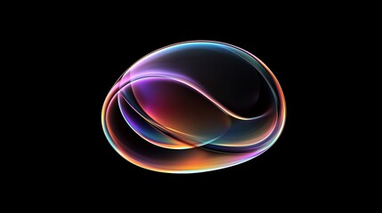 Poster - Swirling colorful shapes create a mesmerizing pattern against a dark background