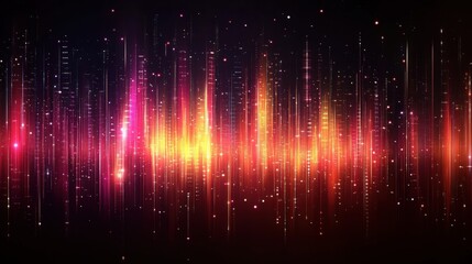 Fototapete - Vibrant Abstract Digital Sound Wave Pattern with Bright Colors and Glowing Effects for Music, Technology, and Multimedia Designs