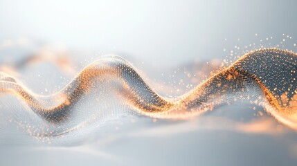 Fototapete - Glowing particles floating and swirling in space, representing quantum entanglement, with abstract energy