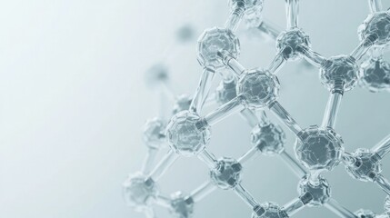 Poster - interconnected hexagons forming a complex molecular structure around a semi-transparent DNA sequence