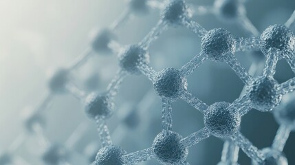 Poster - interconnected hexagons forming a complex molecular structure around a semi-transparent DNA sequence