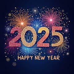 happy new yea 2025 illustration