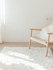 Poster - Modern Minimalist Living Room with Natural Light and Cozy Rug