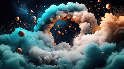 Poster - An infinite expanse of glowing colors, swirling patterns, and digital particles, representing the limitless and ever evolving nature of cyberspace.