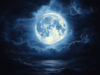 big blue moon in the sky
