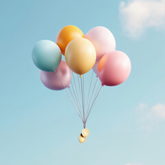 Colorful balloons on sky background