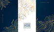 © marylia17 - Vector set of flower golden art deco patterns, floral line package labels. Perfume, beauty products, jewelry package, wedding invitations, asian style nature illustrations