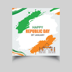 Naklejka na meble Happy Republic Day social media post template 