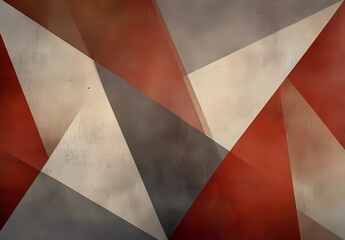 Poster - A modern art deco-inspired background with simple geometric shapes in muted colors, such as grey and brown tones