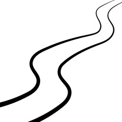 Poster - Wavy lines of a winding road, a serpentine ribbon