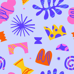 Fototapete - Fun colorful seamless pattern. Modern, vibrant pattern design, perfect for backgrounds, textiles, and decor.