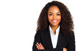 © Elena - Confident middle-aged business black woman in a professional setting displaying leadership and determination while engaged in discussions about company growth strategies