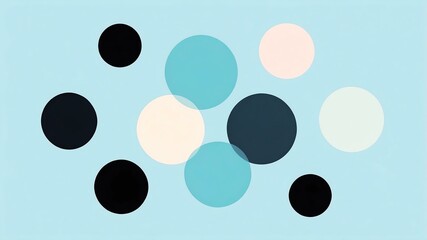 Wall Mural - Abstract shade of black circles on pastel blue background